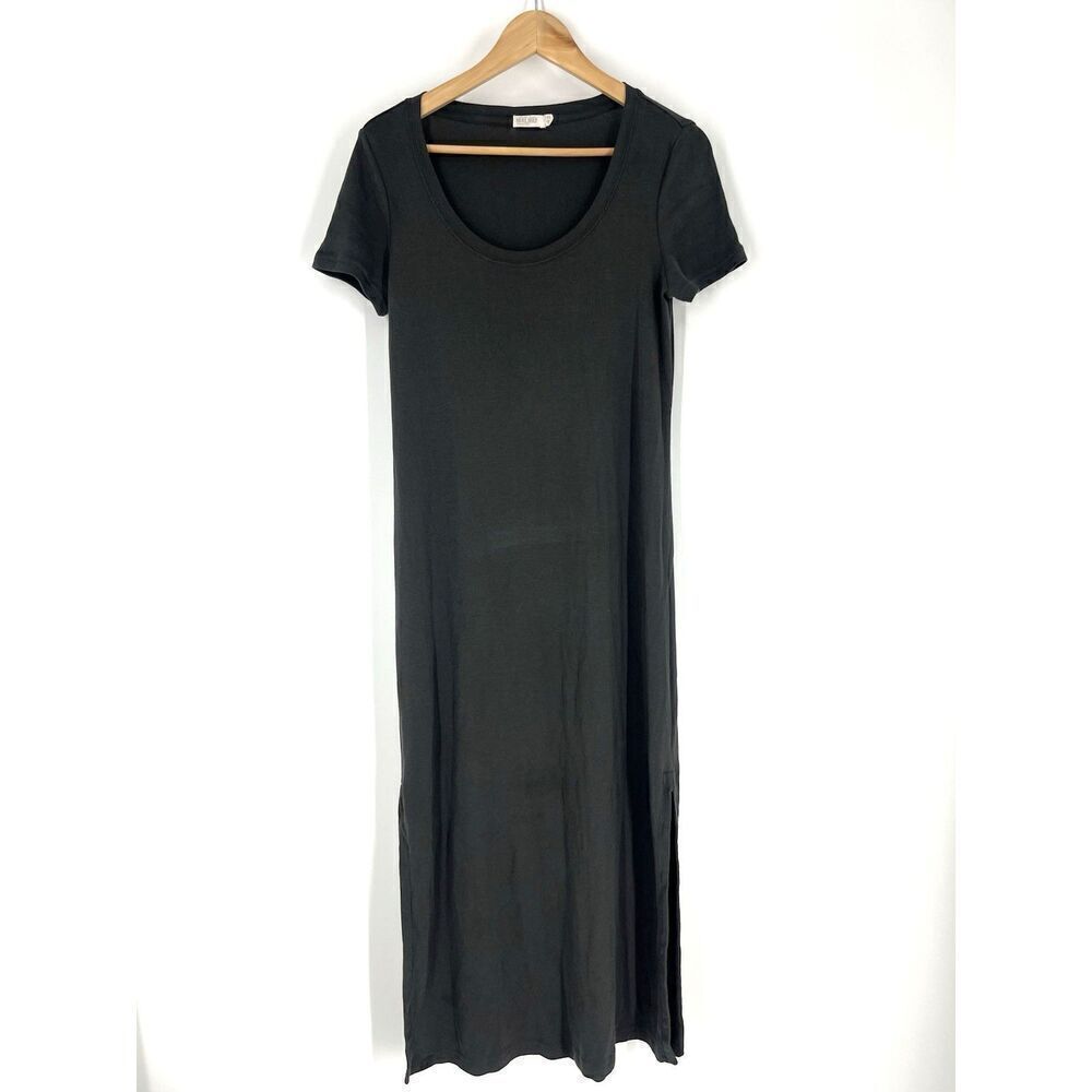 Barefoot Dreams Malibu Dress Size XS Gray Pima Cotton Maxi Dress Short Sleeve